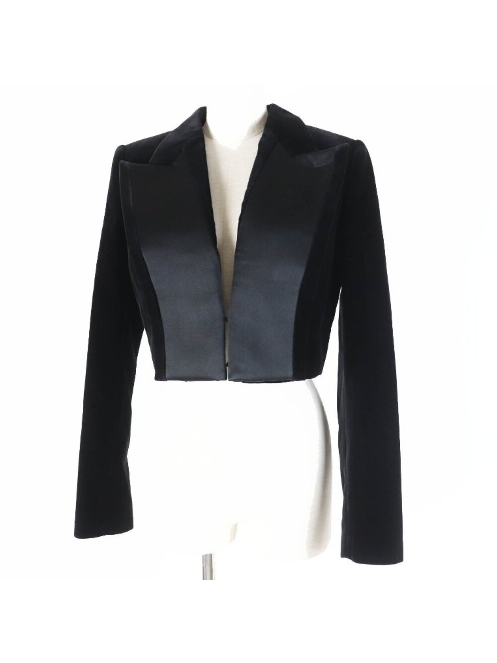 Fendi Silk Blend Velvet Cropped Length Jacket Black 40